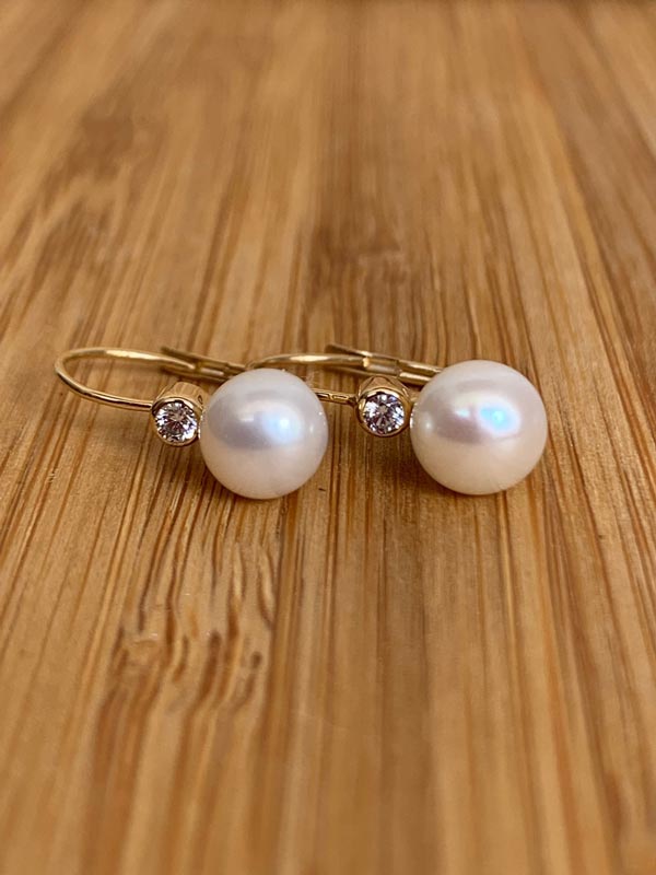 Boucles d'oreilles perles et zircon 9OS6251