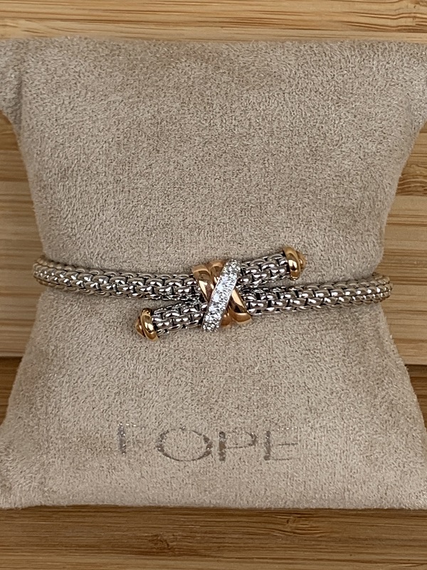 FOPE bracelet extensible Flex'It Solo en or 18 cts et diamants 636B-BBR