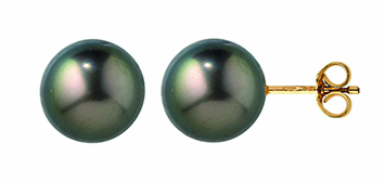 Boucles d'oreilles Saphir France en or jaune avec perles de Tahiti 9-9,5 mm 8BT90XC