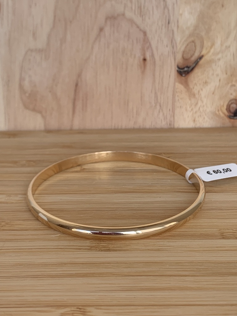 Bracelet rigide jonc en plaqué or jaune, 66 mm, sans ouverture
