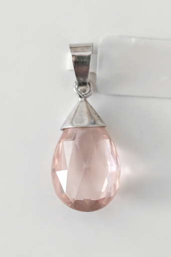 Pendentif Quartz rose et argent