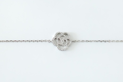 Bracelet argent "Fleur Rose"