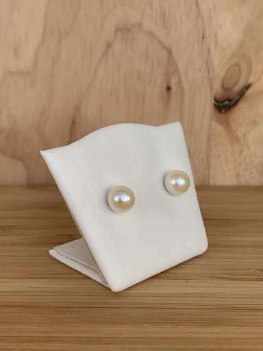 [A64620] Boucles d'oreilles Saphir France en or jaune avec perles rondes 6,5-7 mm